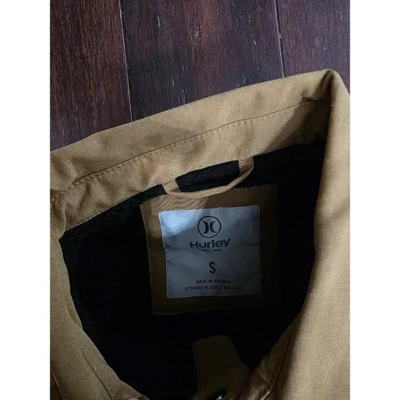 New Hurley Men's Size Small Tan Jacket - Picture 2 of 5